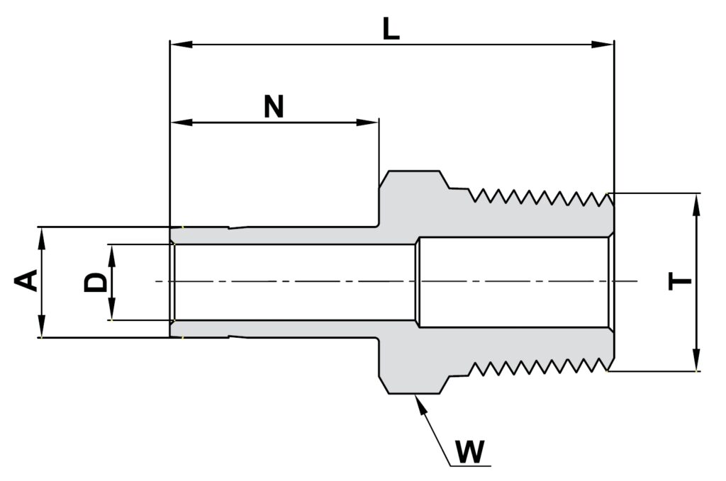 739 LMR Male Tube-to-Pipe Adapter technical image 1