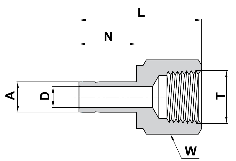 739LF Female Tube-to-Pipe Adapter technical image 1
