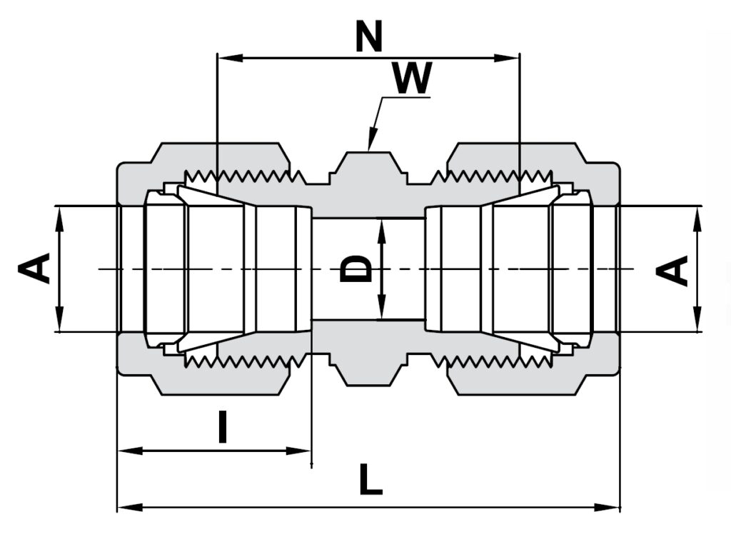 762L High-Purity Straight Union technical image 1