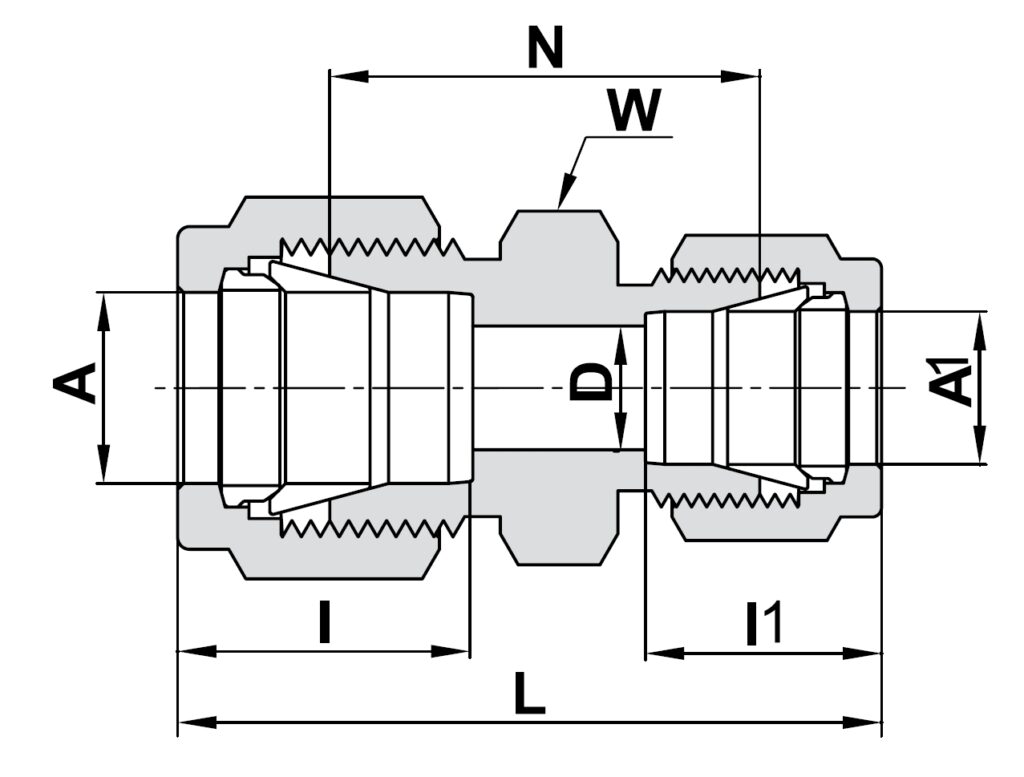763L High-Purity Reducing Union Fitting technical image 1