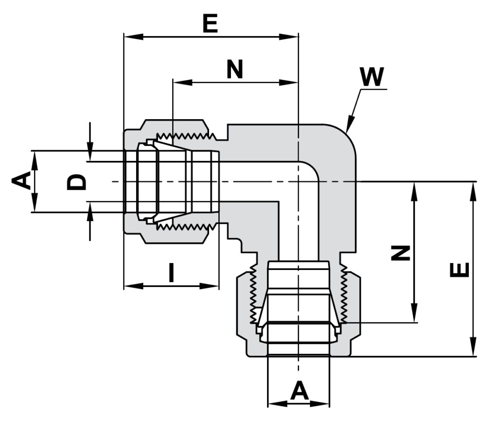 765L High-Purity Union Elbow technical image 1