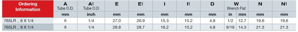 765LR High-Purity Reducing Fitting technical image 2