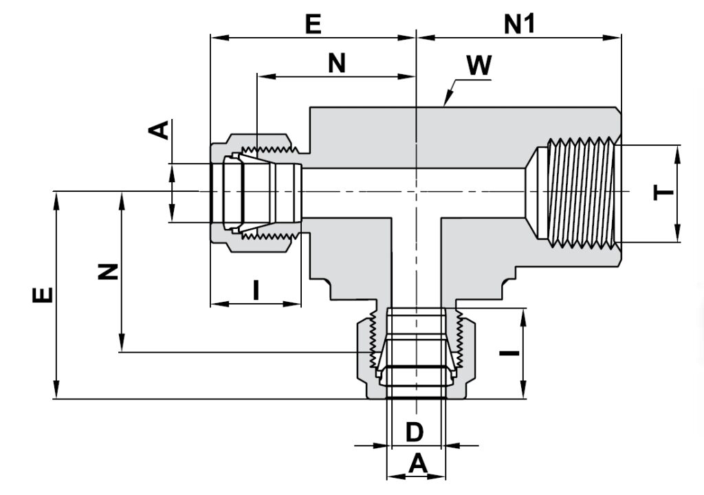 771LF Female Run Tee technical image 1