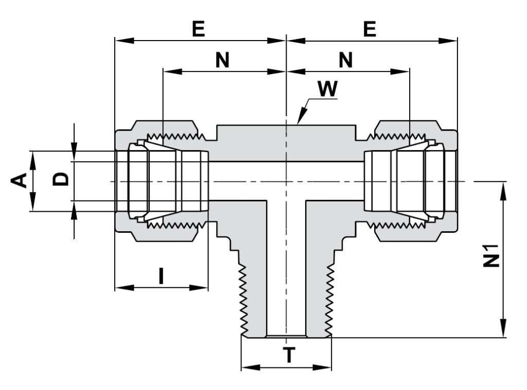 772L Male Branch Tee technical image 1