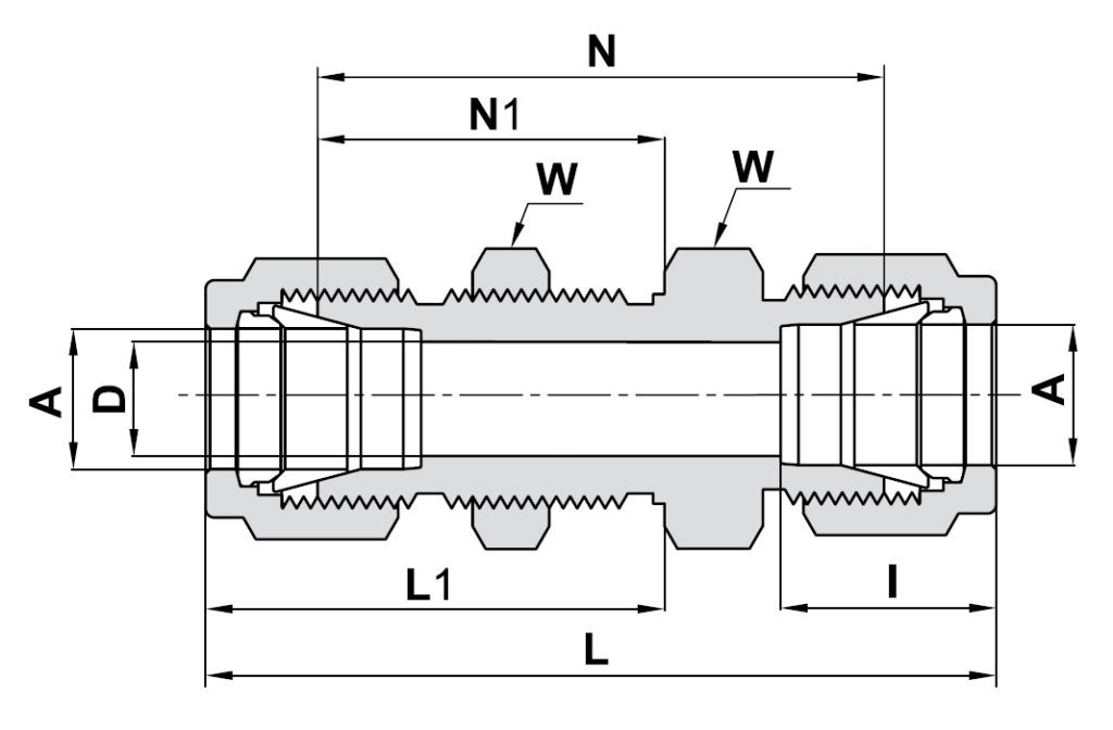 774L Butt-Weld Bulkhead Union technical image 1