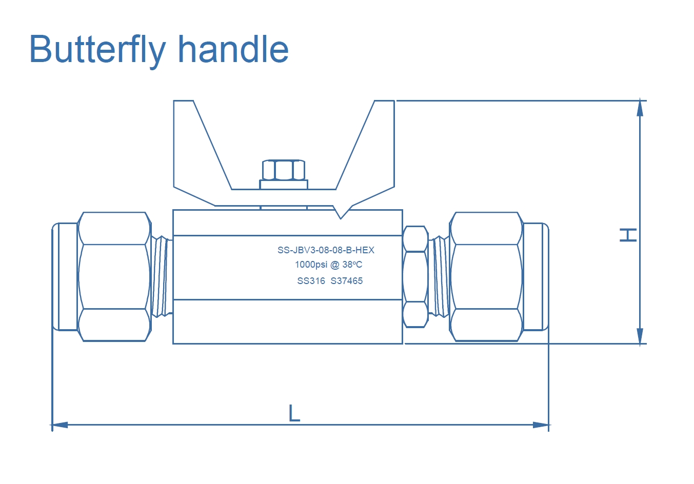 JBV3 High-Temperature Metal-Seated Ball Valve technical image 1