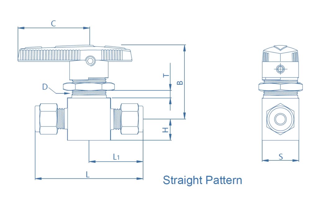 JBV1 High-Pressure 316 Stainless Steel Ball Valve technical image 1