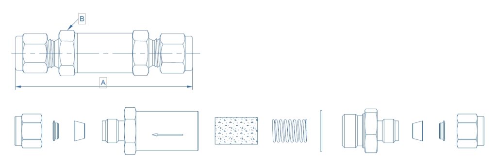 JF Series In-Line High-Purity Gas Filter technical image 1